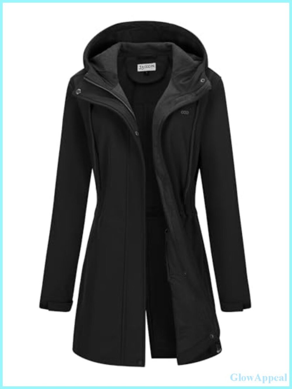 Women's Hooded Softshell Jacket Fleece Lined Waterproof Raincoat
